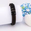 Pulsera para caballero de cuero acero inoxidable