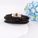 Pulsera para caballero de cuero acero inoxidable