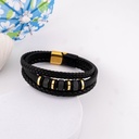 Pulsera para caballero de cuero y acero inoxidable 316L