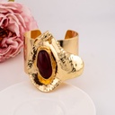 Brazalete chunky de flor cartucho baño 18k