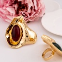 Anillo chunky de flor cartucho baño 18k