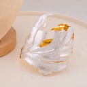 Brazalete de hoja doble tono solido baño 18k