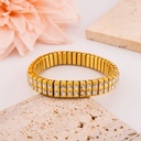 Pulsera elastica con zirconias en acero inoxidable