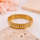 Pulsera elastica con zirconias en acero inoxidable