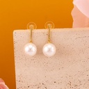 Aretes colgantes con perlas baño 18k