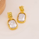 Aretes colgantes de perlas baño 18k