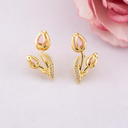 Aretes stud de tulipan con zirconias baño 18k AB
