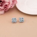 Aretes stud de trebol con zirconias plata 925