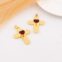 Dije de cruz con corazon baño 18k