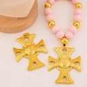 Dije religioso de cruz baño 18k