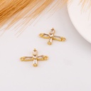 Enlace de cruz con zirconias baño 18k