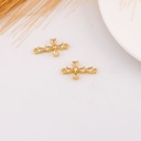 Enlace de cruz con zirconias baño 18k