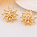 Aretes stud de flor con zirconias baño 18k