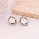 Aretes stud con perlas baño 18k plat