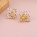 Aretes de marca con zirconias baño 18k