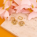 Aretes colgantes de marca doble uso baño 18k