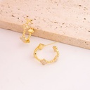 Argollas de trebol esmaltadas y zirconias baño 18k