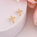 Piercing de cruz con zirconias baño 18k