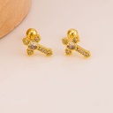 Piercing de cruz con zirconias baño 18k