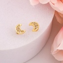 Piercing de luna con zirconias baño 18k
