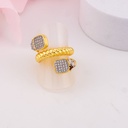 Anillo ajustable con zirconias baño 18k
