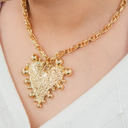 Collar chunky de corazon baño 18k