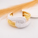 Brazalete chunky doble tono baño 18k