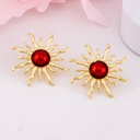 Aretes stud de sol baño 18k