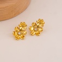 Aretes stud de flores baño 18k
