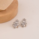 Aretes stud de flores baño 18k plat