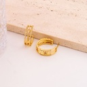 Argollas de trebol con zirconias baño 18k
