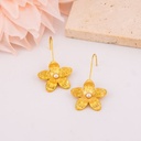Aretes colgantes de flor en acero inoxidable