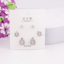 Set de piercings con zirconias baño 18k plat