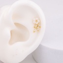 Piercings de flor con zirconias baño 18k