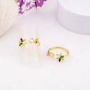 Anillo de flor ajustable con zirconias baño 18k