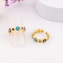 Anillo ojos turcos ajustable con zirconias baño 18k