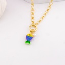 Collar con colgante de pez baño 18k