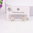 Aretes sut con zirconias acero inoxidable