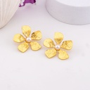 Aretes stud de flor con perlas acero inoxidable