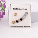 Set de piercings de corazones con zirconias acero inoxidable