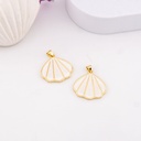Dije almeja esmaltado baño 18k blanco