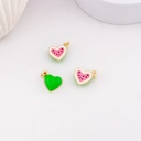 Dije corazon de sandia esmaltado baño 18k