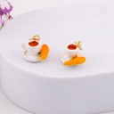 Dije taza de cafe con pan esmaltado 