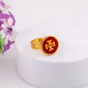 Anillo ajustable de marca acero inoxidable rojo