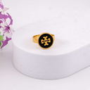 Anillo ajustable de marca acero inoxidable negro