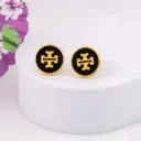 Aretes stud de marca acero inoxidable negros