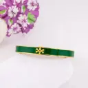 Brazalete de marca acero inoxidable verde 