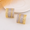 Aretes stud con zirconias baño 18k