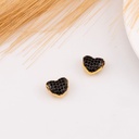 Separador de corazon con zirconias baño 18k negro