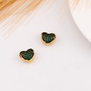 Separador de corazon con zirconias baño 18k verde